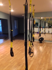 The TRX room! Those are the TRX's hanging from the ceiling! 